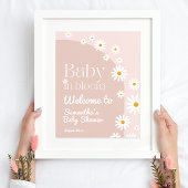 Daisy Baby in bloom Boho Girl Babydusche Begrüßung Poster