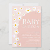 Daisy Baby in Bloom Boho Girl Babydusche Einladung (Vorderseite)