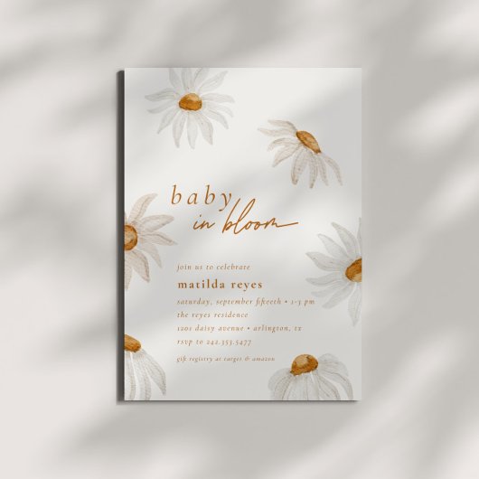 Daisy Baby in Bloom Rustic Fall Boho Baby Dusche Einladung