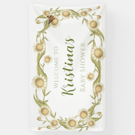 Daisy Baby in Bloom Wildblume Baby Shower Banner (Vertikal)