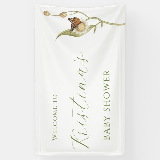 Daisy Baby in Bloom Wildblume Baby Shower Banner (Vertikal)