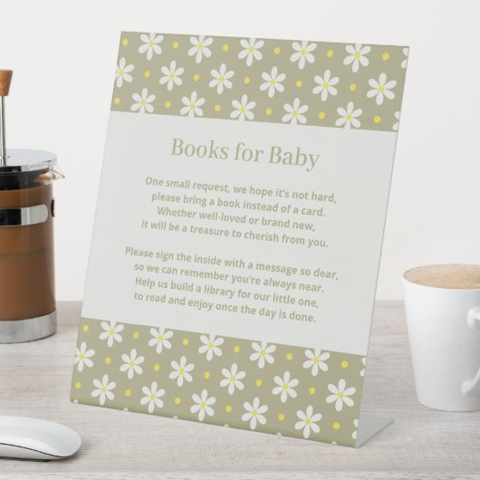 Daisy-Baby-Party-Buchwunsch Sockelschild (In Situ)