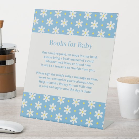 Daisy-Baby-Party-Buchwunsch Sockelschild (In Situ)