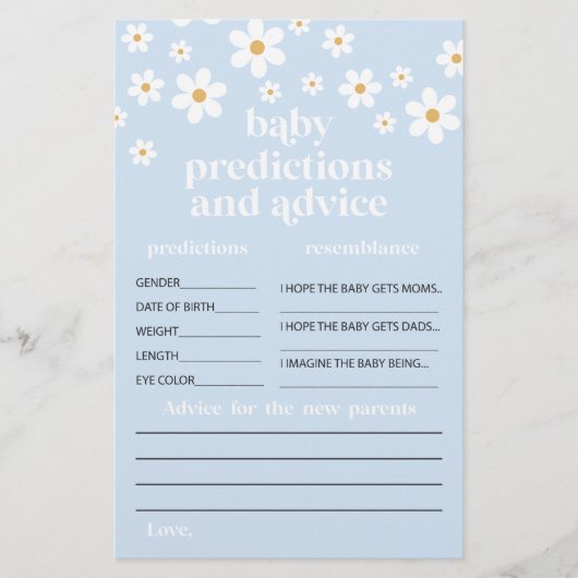 Daisy Baby Shower Advisor für die Elternkarte Flyer (Vorne)