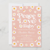 Daisy Baby Shower Bohemisch Peace Liebe Babydusche Einladung (Vorderseite)