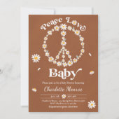 Daisy Baby Shower Bohemisch Peace Liebe Babydusche Einladung (Vorderseite)