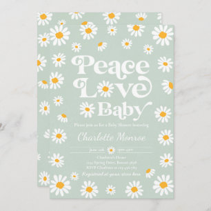 Daisy Baby Shower Bohemisch Peace Liebe Babydusche Einladung