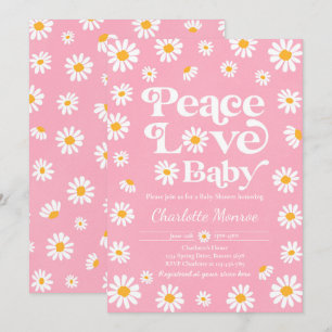 Daisy Baby Shower Bohemisch Peace Liebe Babydusche Einladung