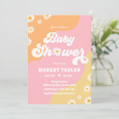 Daisy Baby Shower Boho Hippy Vibes Baby Shower Einladung (Stehend Vorderseite)