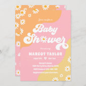 Daisy Baby Shower Boho Hippy Vibes Baby Shower Einladung (Vorne/Hinten)