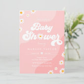 Daisy Baby Shower Boho Hippy Vibes Baby Shower Einladung (Stehend Vorderseite)