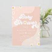Daisy Baby Shower Boho Hippy Vibes Baby Shower Einladung (Stehend Vorderseite)