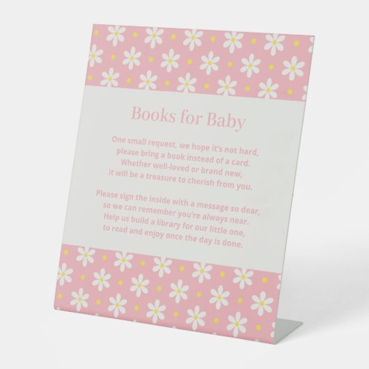 Daisy Baby Shower Book Request Sockelschild (Vorderseite)