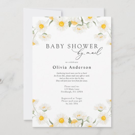 Daisy Baby Shower by Mail Einladung (Vorderseite)