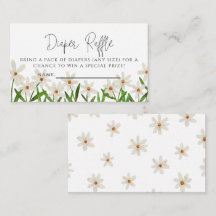 Daisy Baby Shower Diaper Raffle Ticket
