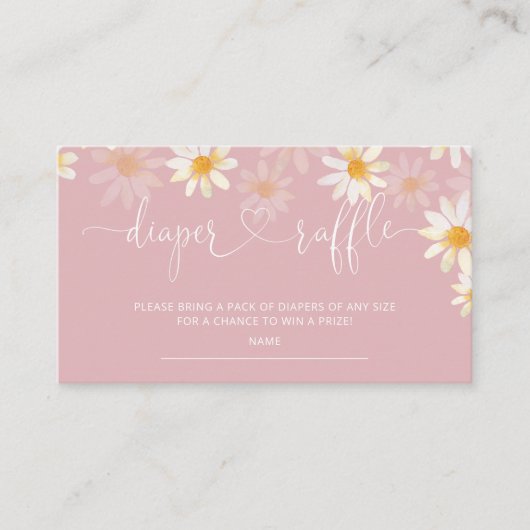 Daisy Baby Shower Diaper Raffle Ticket Begleitkarte (Vorderseite)