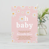 Daisy Baby Shower Einladung (Stehend Vorderseite)