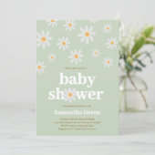 Daisy Baby Shower Einladung (Stehend Vorderseite)