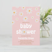 Daisy Baby Shower Einladung (Stehend Vorderseite)
