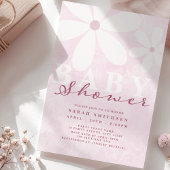 Daisy Baby Shower Pinks Einladung