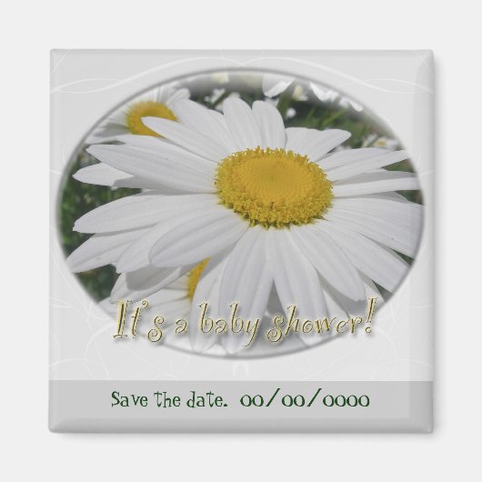Daisy Baby Shower Save the Date Floral Magnet (Vorne)