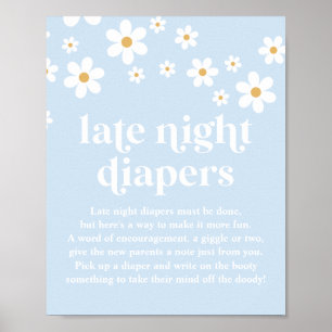 Daisy Baby Shower Spate Night Diapers Poster