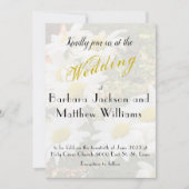 Daisy Background Fflügling Yellow Script Wedding Einladung (Vorderseite)