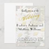 Daisy Background Fflügling Yellow Script Wedding Einladung (Vorne/Hinten)
