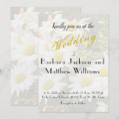 Daisy Background Fflügling Yellow Script Wedding Einladung (Vorne/Hinten)