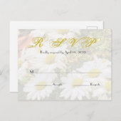 Daisy Background Fflügling Yellow Script Wedding Postkarte (Vorne/Hinten)