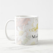 Daisy Background Gelb und Grau Bridesmaid Kaffeetasse (Links)