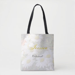 Daisy Background Gelb und Grau Bridesmaid Tasche