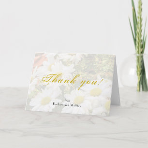 Daisy Background Yellow and Grey Script Vielen Dan Karte