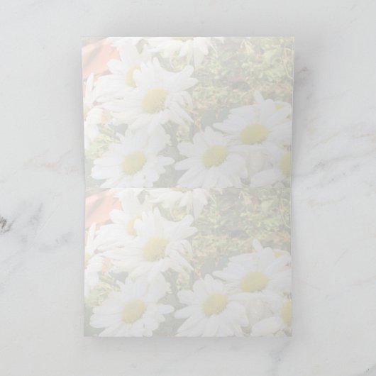 Daisy Background Yellow and Grey Script Wedding C Karte (Innenseite)