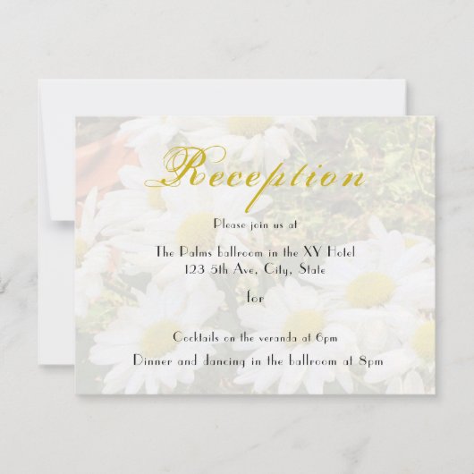 Daisy Background Yellow Grey Wedding Reception (Vorderseite)