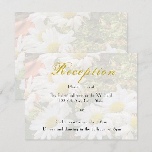 Daisy Background Yellow Grey Wedding Reception (Vorne/Hinten)