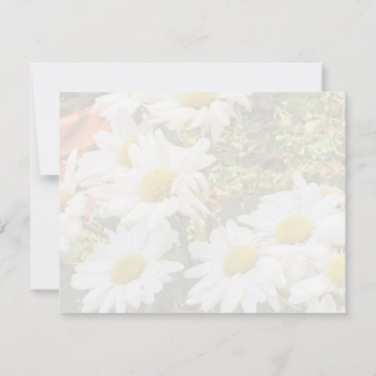 Daisy Background Yellow Script Wedding RSVP Karte (Rückseite)