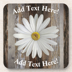 Daisy Barn Board Vintag Wood Rustic Wood Getränkeuntersetzer