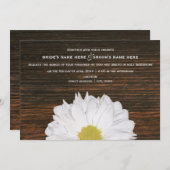 Daisy & Barnwood Rustic Wedding Einladung (Vorne/Hinten)