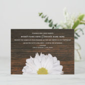Daisy & Barnwood Rustic Wedding Einladung (Stehend Vorderseite)