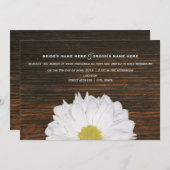 Daisy & Barnwood Rustic Wedding Einladung (Vorne/Hinten)