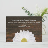 Daisy & Barnwood Rustic Wedding Einladung (Stehend Vorderseite)