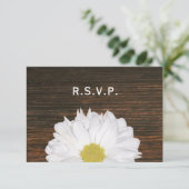 Daisy & Barnwood Rustic Wedding RSVP Karte (Stehend Vorderseite)