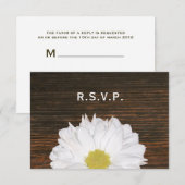 Daisy & Barnwood Rustic Wedding RSVP Karte (Vorne/Hinten)