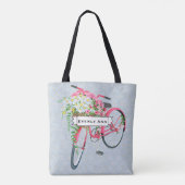 Daisy Basket Retro Rosa Fahrradmuster Tasche (Rückseite)