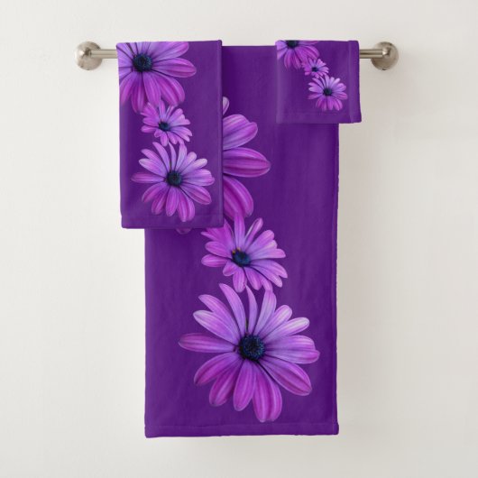 Daisy Bath setzt Lila Daisy Bath Handtuch Set (Insitu)