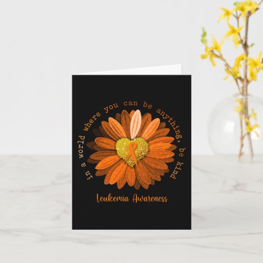 Daisy Be Kind Leukämie Awareness Orange Ribbon Karte (Gelbe Blume)