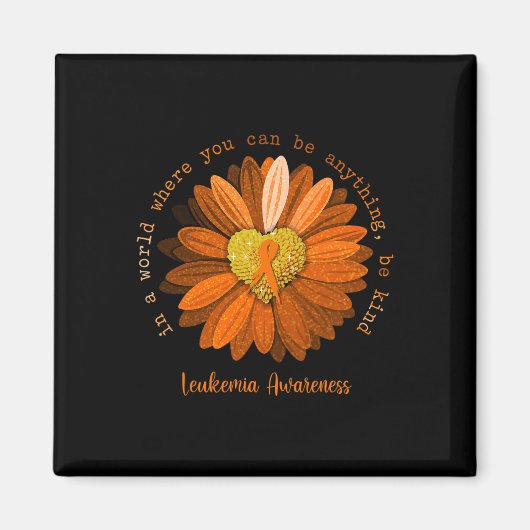 Daisy Be Kind Leukämie Awareness Orange Ribbon Magnet (Vorne)