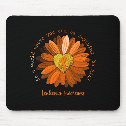 Daisy Be Kind Leukämie Awareness Orange Ribbon Mousepad (Vorne)