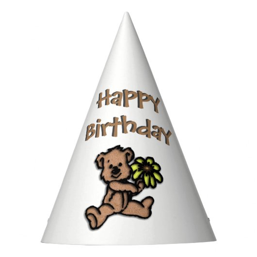 Daisy Bear Birthday Partyhütchen (Vorderseite)